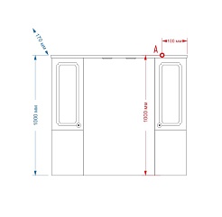 Misty Зеркальный шкаф Александра 105 белый металлик – фотография-2